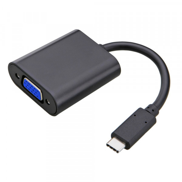 USB Typ C zu VGA Adapter Male zu Female HDMI für Macbook PC Laptop (SCHWARZ)