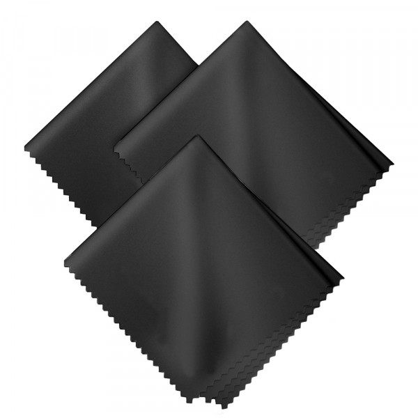 3x Microfiber Cleaning Cloths - 28 x 17cm / 11 x 6.7 inch - Black