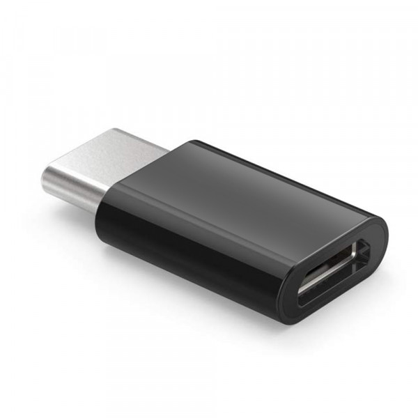 USB C (male) to Micro USB (female) Adapter Charge and Sync USB-C devices (Black)