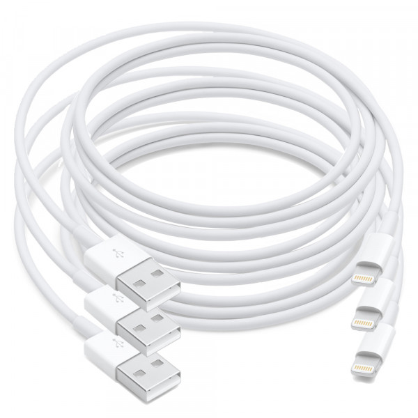 MMOBIEL 3 Stuks USB naar 8 Pins Lightning Kabel Oplader - voor iPhone / iPad / iPod