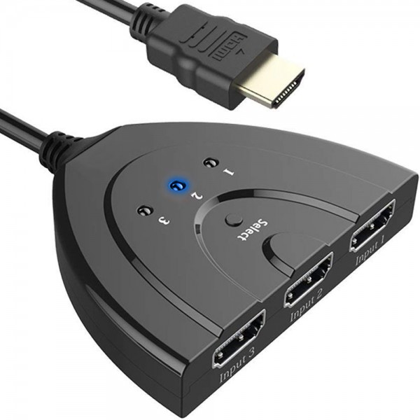 HDMI Switch - 3 In naar 1 Uit - 1080p - Full HD - Pigtail - Indicatie LED