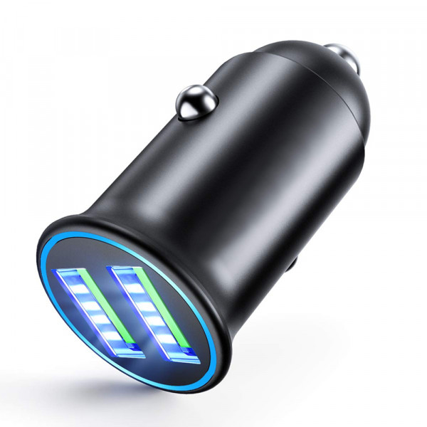 Compact 3.0 Car Charger Dual USB CigaretteLighter Adapter for Electronic Devices