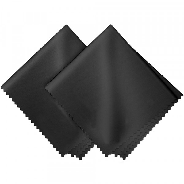 MMOBIEL 2 Pack Microvezel doekjes voor Beeldschermen / Lens / Camera / Toetsenbord - Wasbare Schoonmaakdoekjes - 18 x 15cm - Zwart