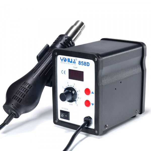 Yihua 858D Hot-Air Soldering Rework SMD Station incl 3 nozzles 100°C up to 500°C