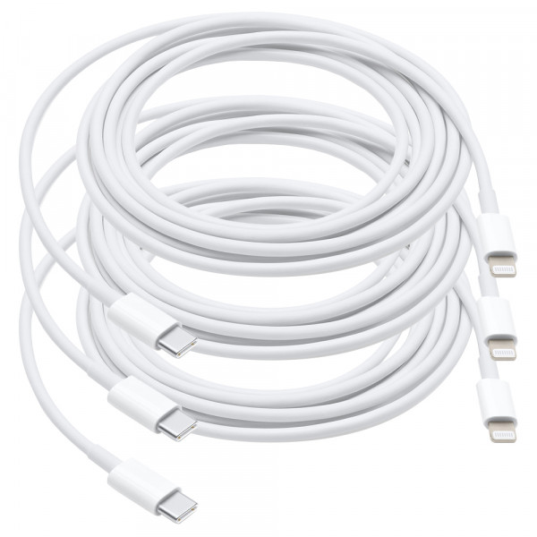 3x USB – C to 8 Pin Lightning Kabel 1 Meter - für iPhone / iPad / MacBook / iPod