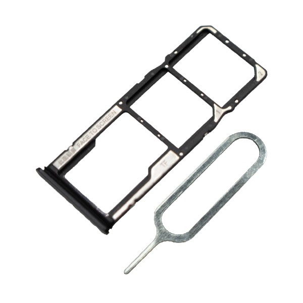 MMOBIEL Dual SIM Tray Houder Vervanging Compatibel met Xiaomi Redmi Note 11E / Redmi Note 11R / Poco M4 / Poco M5 - Incl. Rubberen ring en Sim Pin - Zwart